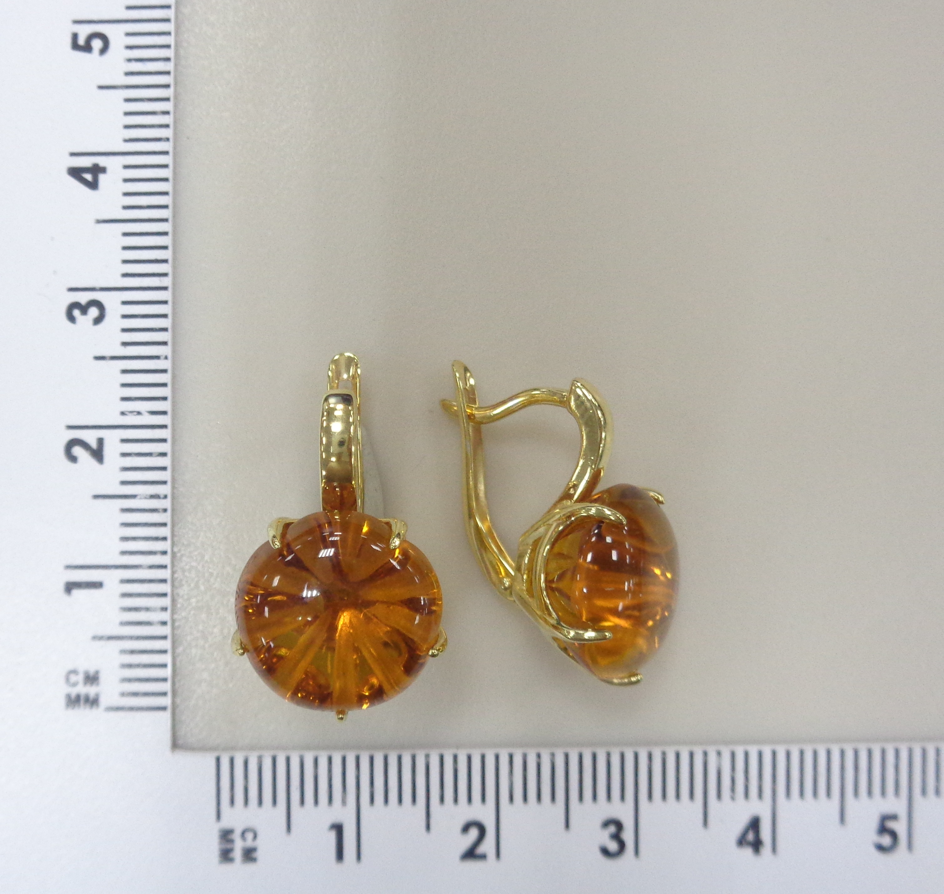 Серебряные серьги с цитринами